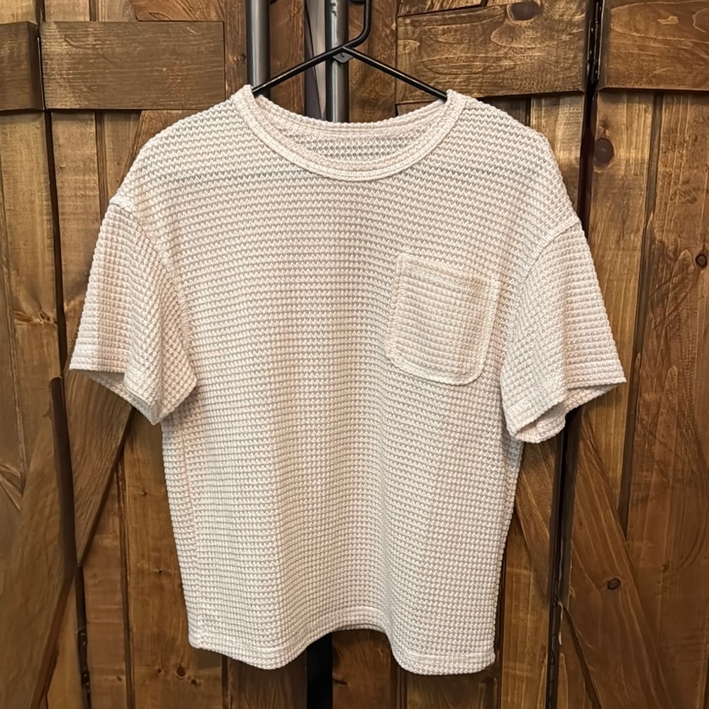 Women's Cream Textured Top
